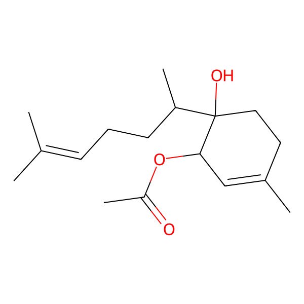 2D Structure of [6-Hydroxy-3-methyl-6-(6-methylhept-5-en-2-yl)cyclohex-2-en-1-yl] acetate