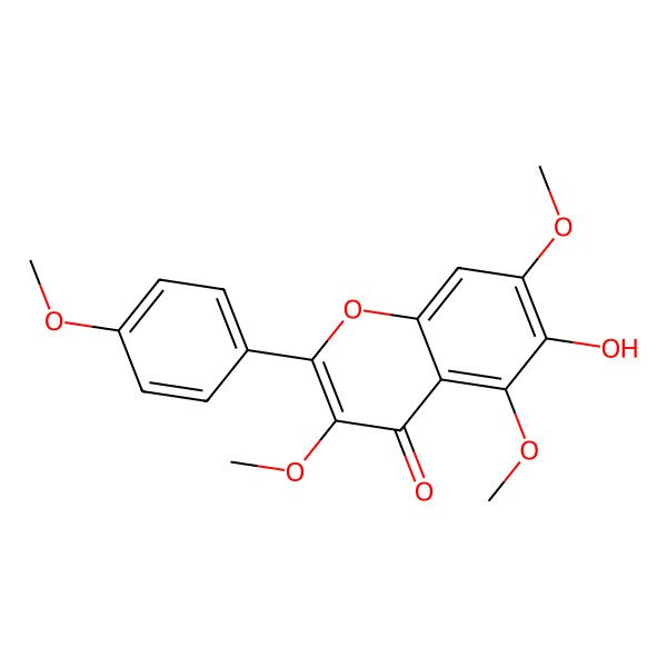 2D Structure of 6-Hydroxy-3,5,7,4'-tetramethoxyflavone 2D Structure of 6-Hydroxy-3,5,7,4'-tetramethoxyflavone