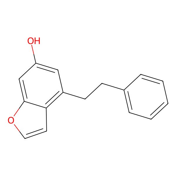2D Structure of 6-Hydroxy-4-(2-phenylethyl)benzofuran 2D Structure of 6-Hydroxy-4-(2-phenylethyl)benzofuran