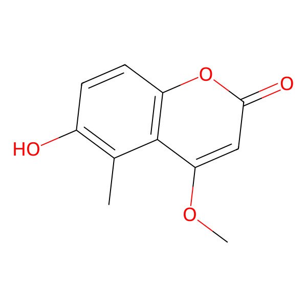 2D Structure of 6-Hydroxy-4-methoxy-5-methylchromen-2-one