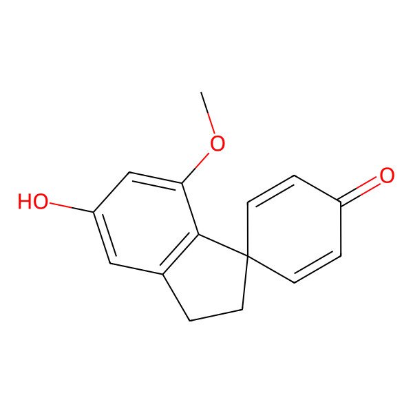 2D Structure of 6-Hydroxy-4-methoxyspiro[1,2-dihydroindene-3,4'-cyclohexa-2,5-diene]-1'-one