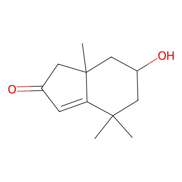 2D Structure of 6-Hydroxy-4,4,7a-trimethyl-1,5,6,7-tetrahydroinden-2-one