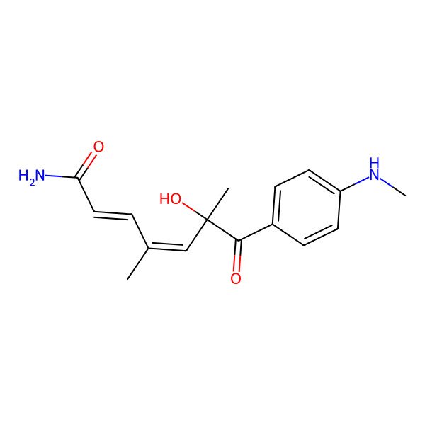 2D Structure of 6-Hydroxy-4,6-dimethyl-7-[4-(methylamino)phenyl]-7-oxohepta-2,4-dienamide