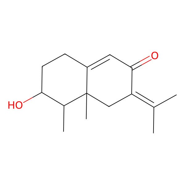 2D Structure of 6-hydroxy-4a,5-dimethyl-3-propan-2-ylidene-5,6,7,8-tetrahydro-4H-naphthalen-2-one