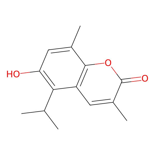 2D Structure of 3,8-Dimethyl-5-isopropyl-6-hydroxycoumarin