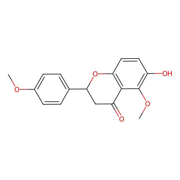 2D Structure of 6-Hydroxy-5-methoxy-2-(4-methoxyphenyl)-2,3-dihydrochromen-4-one