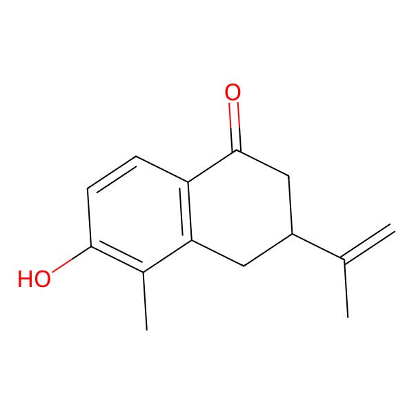 2D Structure of 6-hydroxy-5-methyl-3-prop-1-en-2-yl-3,4-dihydro-2H-naphthalen-1-one