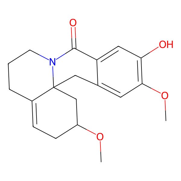2D Structure of 6-Hydroxy-5,17-dimethoxy-10-azatetracyclo[8.8.0.01,14.03,8]octadeca-3,5,7,14-tetraen-9-one