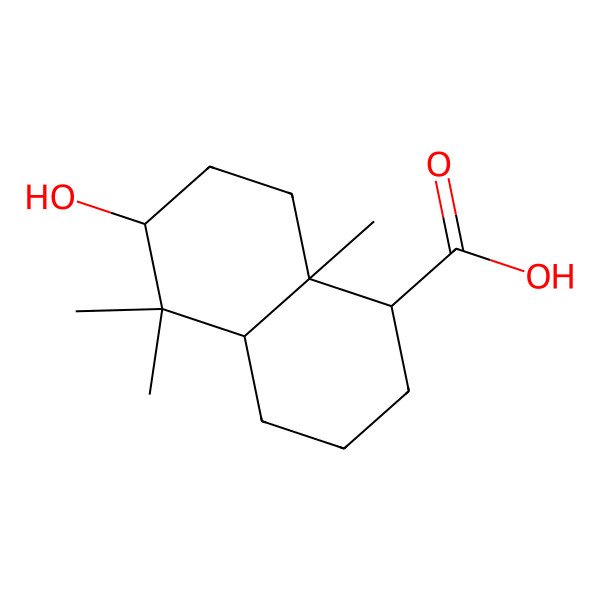 2D Structure of 6-Hydroxy-5,5,8a-trimethyl-1,2,3,4,4a,6,7,8-octahydronaphthalene-1-carboxylic acid