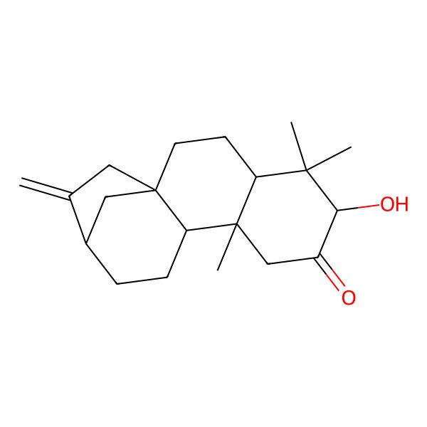 2D Structure of 6-Hydroxy-5,5,9-trimethyl-14-methylidenetetracyclo[11.2.1.01,10.04,9]hexadecan-7-one
