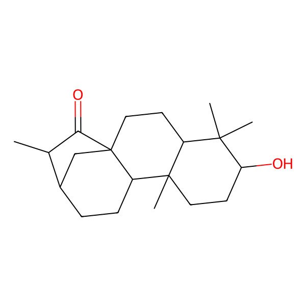 2D Structure of 6-Hydroxy-5,5,9,14-tetramethyltetracyclo[11.2.1.01,10.04,9]hexadecan-15-one