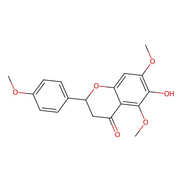 2D Structure of 6-Hydroxy-5,7-dimethoxy-2-(4-methoxyphenyl)-2,3-dihydro-4H-chromen-4-one