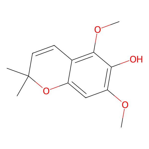 2D Structure of 5,7-Dimethoxy-2,2-dimethylchromen-6-ol