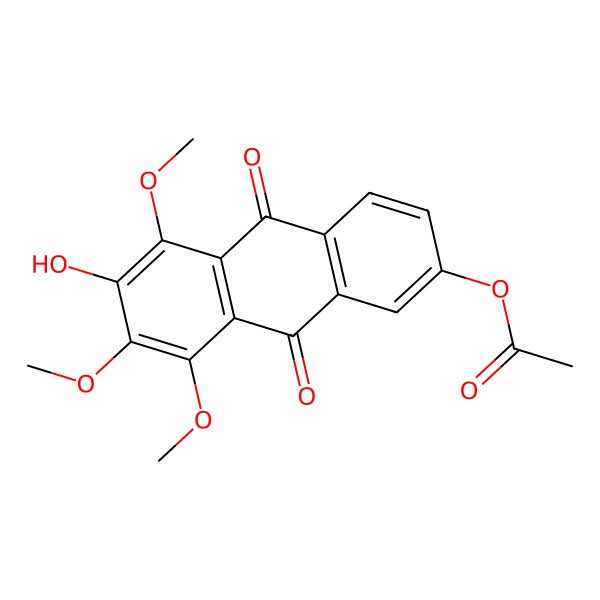 2D Structure of (6-Hydroxy-5,7,8-trimethoxy-9,10-dioxoanthracen-2-yl) acetate