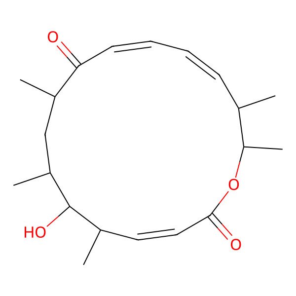 2D Structure of 6-Hydroxy-5,7,9,15,16-pentamethyl-1-oxacyclohexadeca-3,11,13-triene-2,10-dione