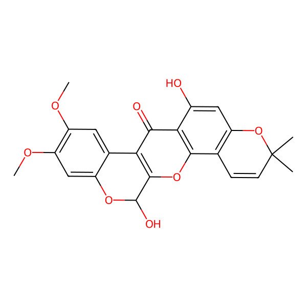 2D Structure of 6-Hydroxy-6a,12a-dehydro-alpha-toxicarol
