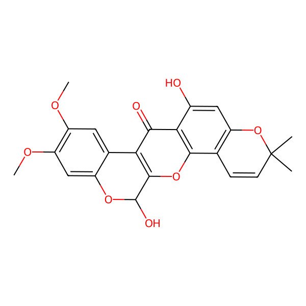 2D Structure of 6-Hydroxy-6a,12a-dehydro-alpha-toxicarol 2D Structure of 6-Hydroxy-6a,12a-dehydro-alpha-toxicarol