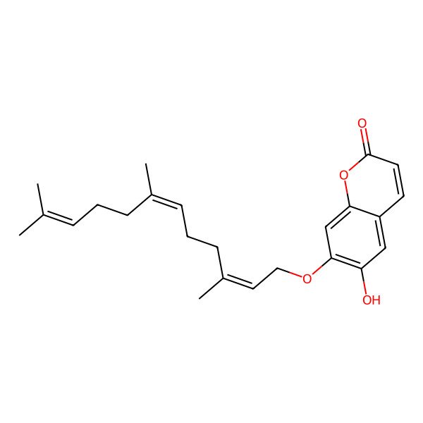 2D Structure of 6-Hydroxy-7-(3,7,11-trimethyldodeca-2,6,10-trienoxy)chromen-2-one