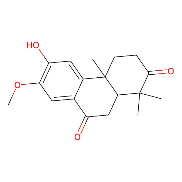 2D Structure of 6-Hydroxy-7-methoxy-1,1,4a-trimethyl-3,4,10,10a-tetrahydrophenanthrene-2,9-dione