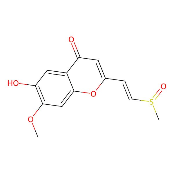2D Structure of 6-hydroxy-7-methoxy-2-[(E)-2-methylsulfinylethenyl]chromen-4-one