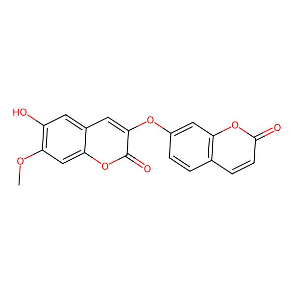 2D Structure of 6-Hydroxy-7-methoxy-3-(2-oxochromen-7-yl)oxychromen-2-one 2D Structure of 6-Hydroxy-7-methoxy-3-(2-oxochromen-7-yl)oxychromen-2-one