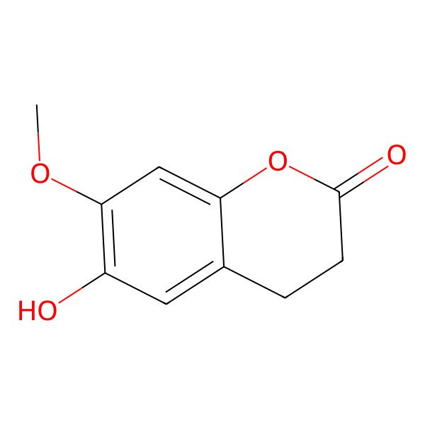 2D Structure of 6-Hydroxy-7-methoxy-3,4-dihydrochromen-2-one