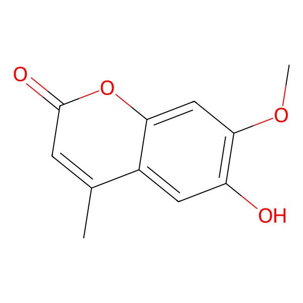 2D Structure of 6-Hydroxy-7-methoxy-4-methyl-2H-chromen-2-one