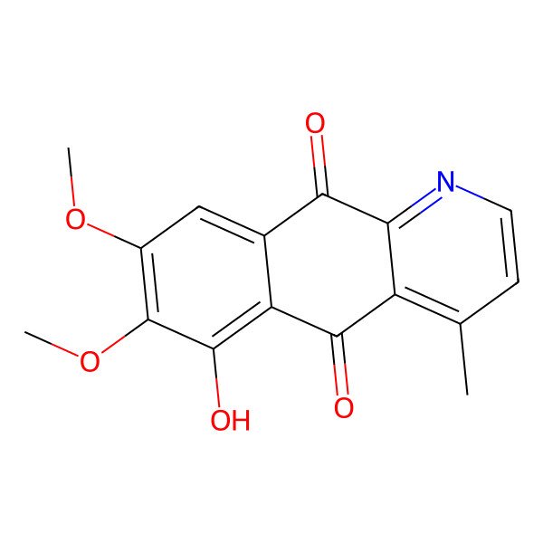 2D Structure of 6-Hydroxy-7,8-dimethoxy-4-methylbenzo[g]quinoline-5,10-dione