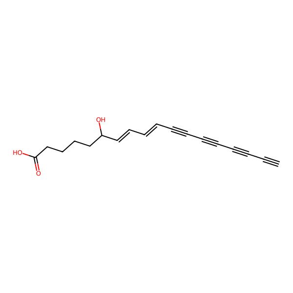 2D Structure of 6-hydroxy-7E,9Z-Octadecadiene-11,13,15,17-tetraynoic acid