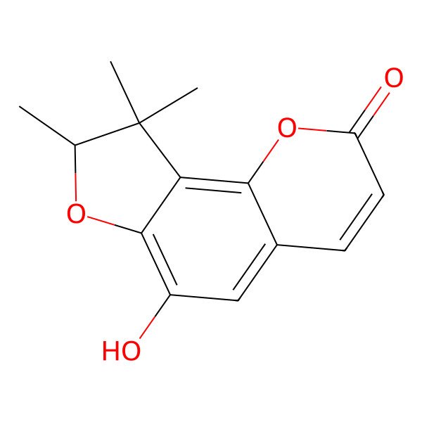 2D Structure of 6-hydroxy-8,9,9-trimethyl-8H-furo[2,3-h]chromen-2-one