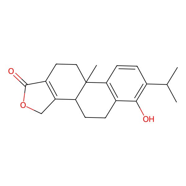 2D Structure of 6-Hydroxy-9b-methyl-7-propan-2-yl-3,3b,4,5,10,11-hexahydronaphtho[2,1-e][2]benzofuran-1-one