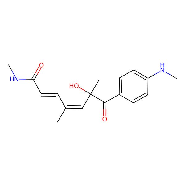 2D Structure of 6-hydroxy-N,4,6-trimethyl-7-[4-(methylamino)phenyl]-7-oxohepta-2,4-dienamide