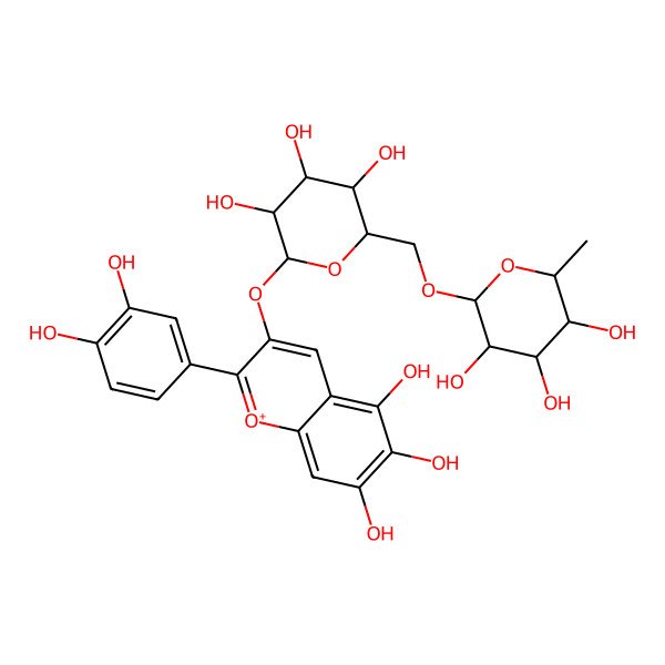 2D Structure of 6-Hydroxycyanidin 3-rutinoside