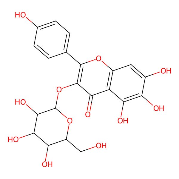 2D Structure of 6-Hydroxykaempferol 3-O-beta-D-glucoside