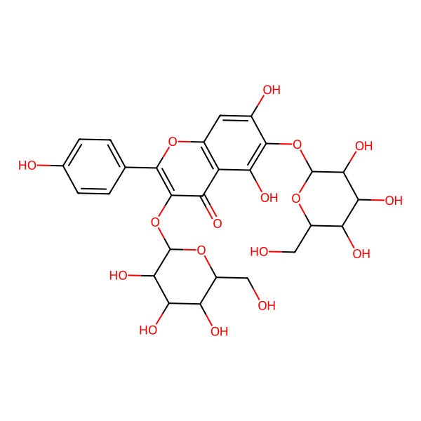 2D Structure of 6-Hydroxykaempferol 3,6-diglucoside