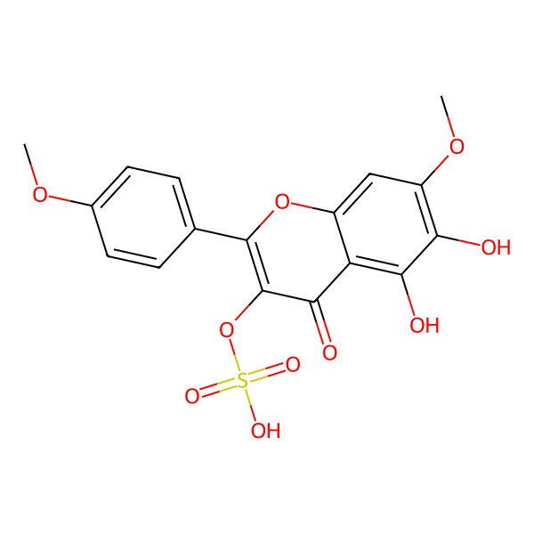 2D Structure of 6-Hydroxykaempferol 7,4'-dimethyl ether 3-sulfate