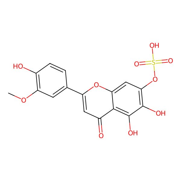 2D Structure of 6-Hydroxyluteolin 3'-methyl ether 7-sulfate 2D Structure of 6-Hydroxyluteolin 3'-methyl ether 7-sulfate
