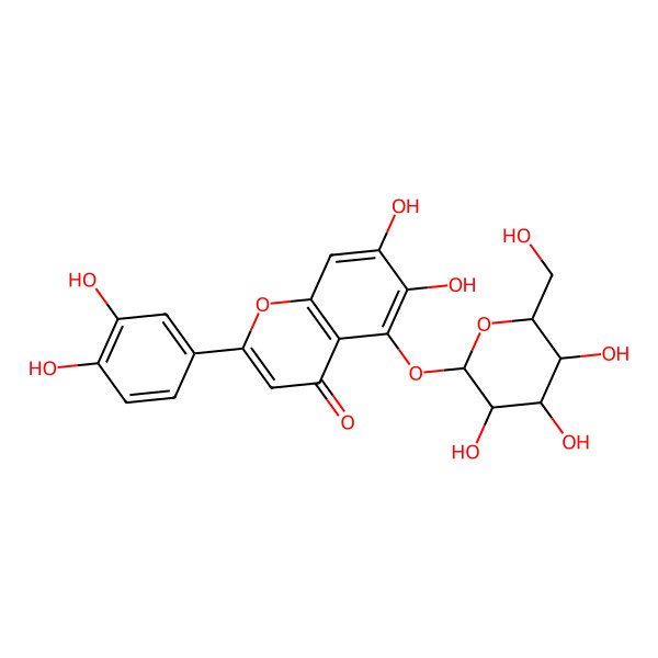 2D Structure of 6-Hydroxyluteolin-5-beta-D-glucoside