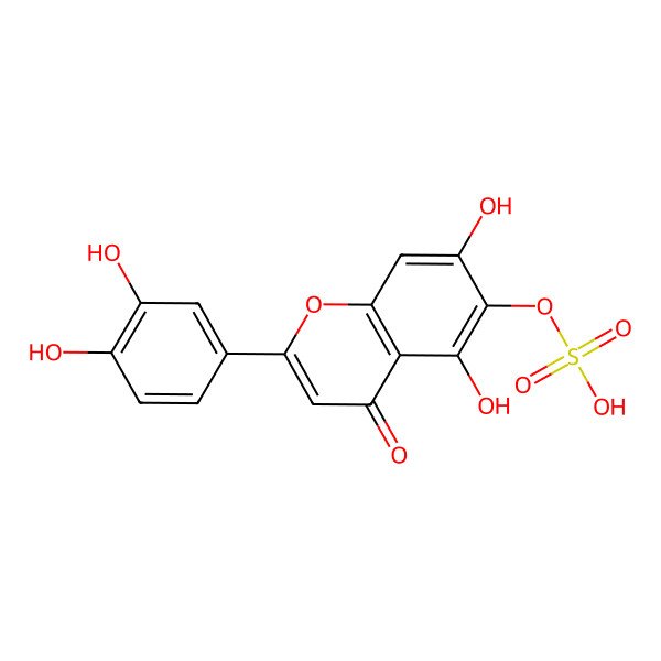 2D Structure of 6-Hydroxyluteolin 6-sulfate 2D Structure of 6-Hydroxyluteolin 6-sulfate