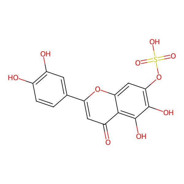 2D Structure of 6-Hydroxyluteolin 7-sulfate 2D Structure of 6-Hydroxyluteolin 7-sulfate