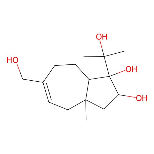 2D Structure of 6-(Hydroxymethyl)-1-(2-hydroxypropan-2-yl)-3a-methyl-2,3,4,7,8,8a-hexahydroazulene-1,2-diol