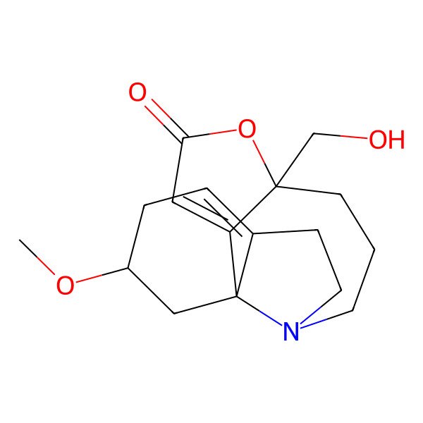2D Structure of 6-(Hydroxymethyl)-16-methoxy-5-oxa-10-azatetracyclo[8.7.0.01,13.02,6]heptadeca-2,13-dien-4-one