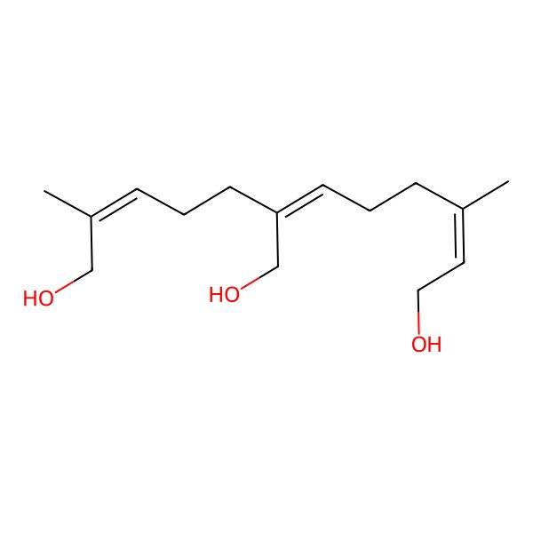2D Structure of 6-(Hydroxymethyl)-2,10-dimethyldodeca-2,6,10-triene-1,12-diol