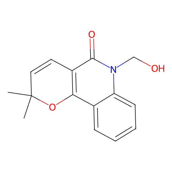 2D Structure of 6-(Hydroxymethyl)-2,2-dimethylpyrano[3,2-c]quinolin-5-one