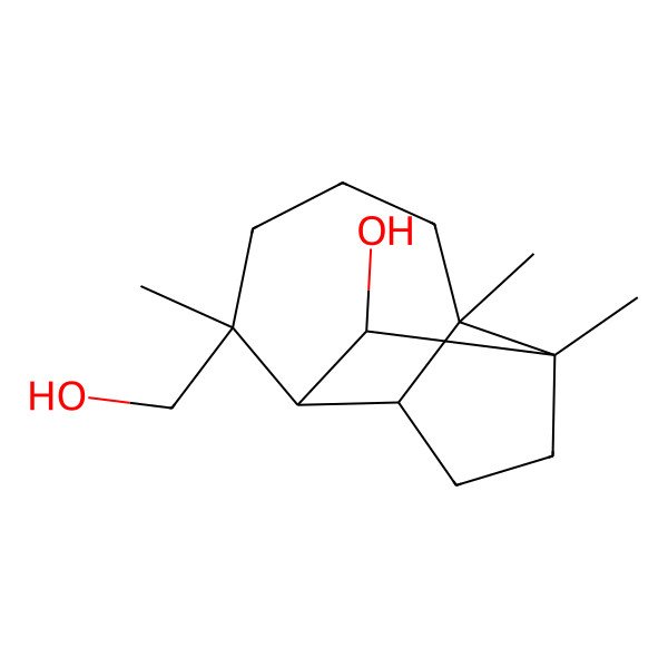 2D Structure of 6-(Hydroxymethyl)-2,6,9-trimethyltricyclo[5.4.0.02,9]undecan-8-ol