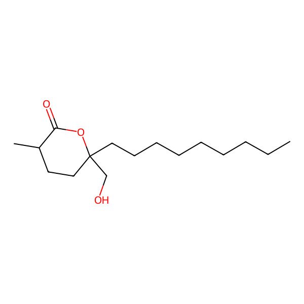2D Structure of 6-(Hydroxymethyl)-3-methyl-6-nonyloxan-2-one