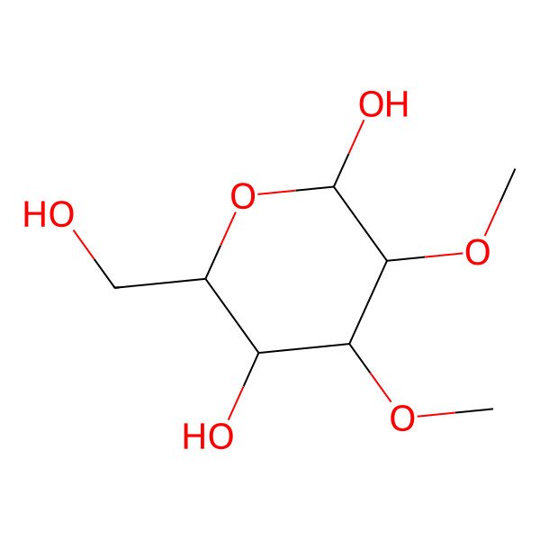 2D Structure of 6-(Hydroxymethyl)-3,4-dimethoxyoxane-2,5-diol