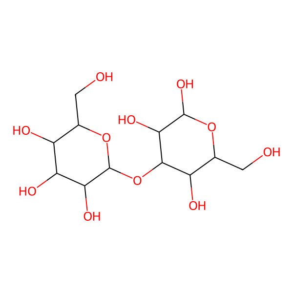 2D Structure of 6-(Hydroxymethyl)-4-(3,4,5-trihydroxy-6-(hydroxymethyl)oxan-2-yl)oxyoxane-2,3,5-triol