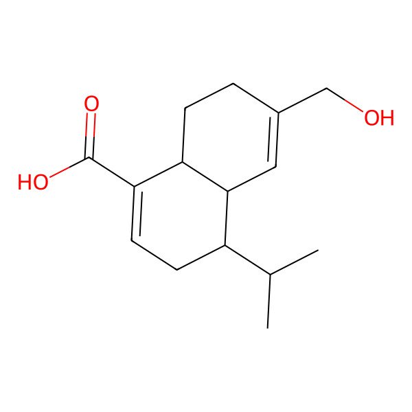 2D Structure of 6-(Hydroxymethyl)-4-propan-2-yl-3,4,4a,7,8,8a-hexahydronaphthalene-1-carboxylic acid