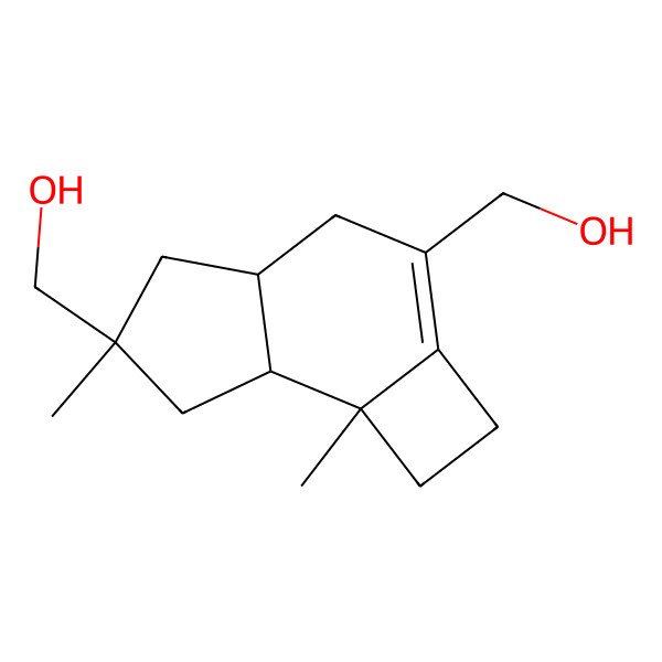2D Structure of [6-(hydroxymethyl)-6,7b-dimethyl-2,4,4a,5,7,7a-hexahydro-1H-cyclobuta[e]inden-3-yl]methanol